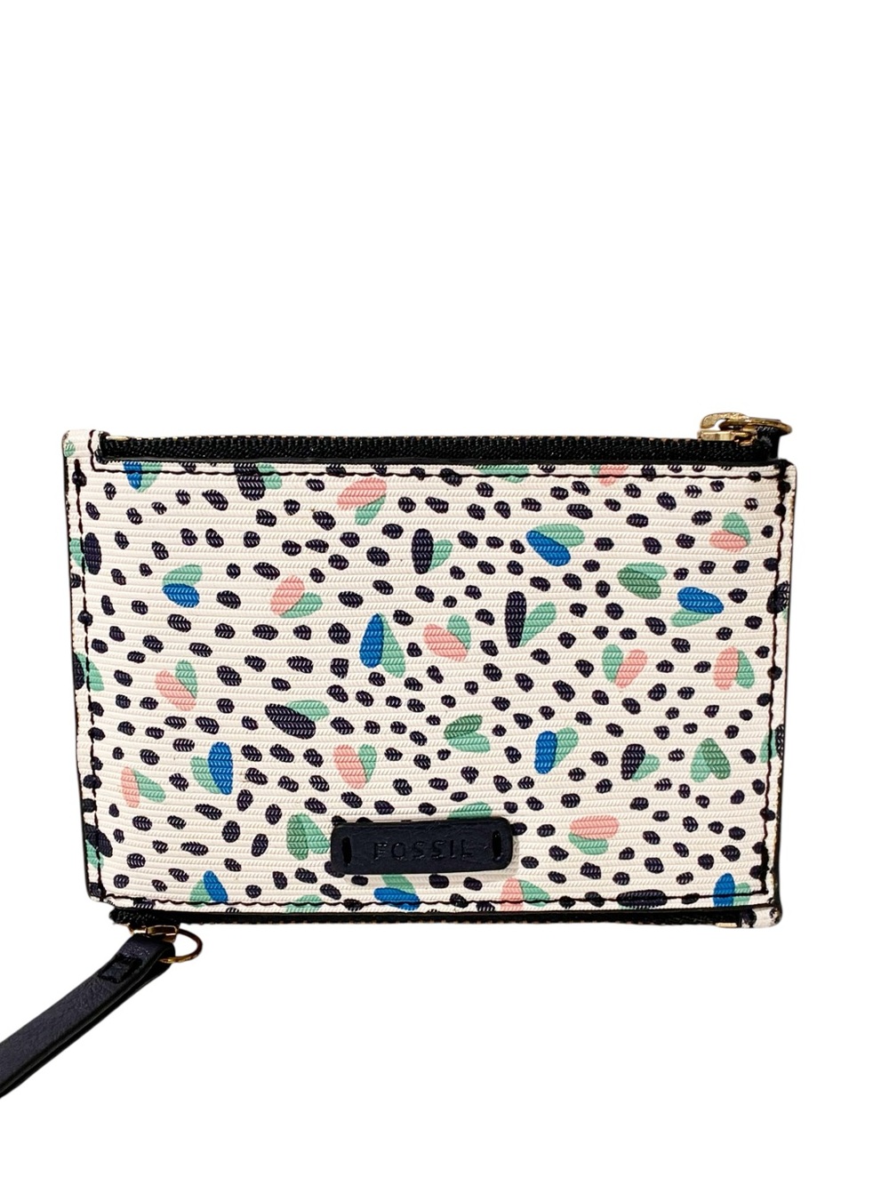 Fossil Double Zip Speckled Card Holder Wallet
